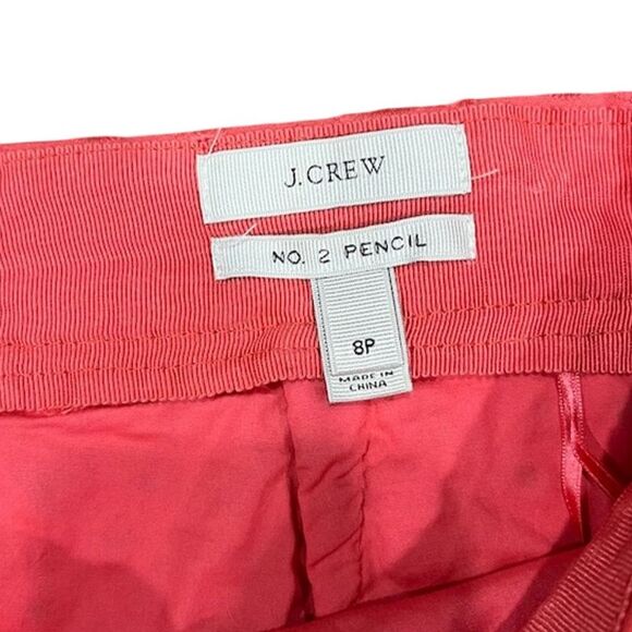 J. Crew Size 8P Coral Floral Pencil Skirt Knee Length - Picture 2 of 3